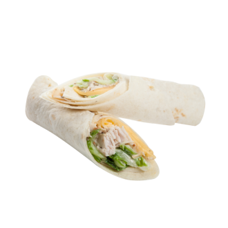 Сэндвич-ролл с индейкой, огурцом и горчичным соусом